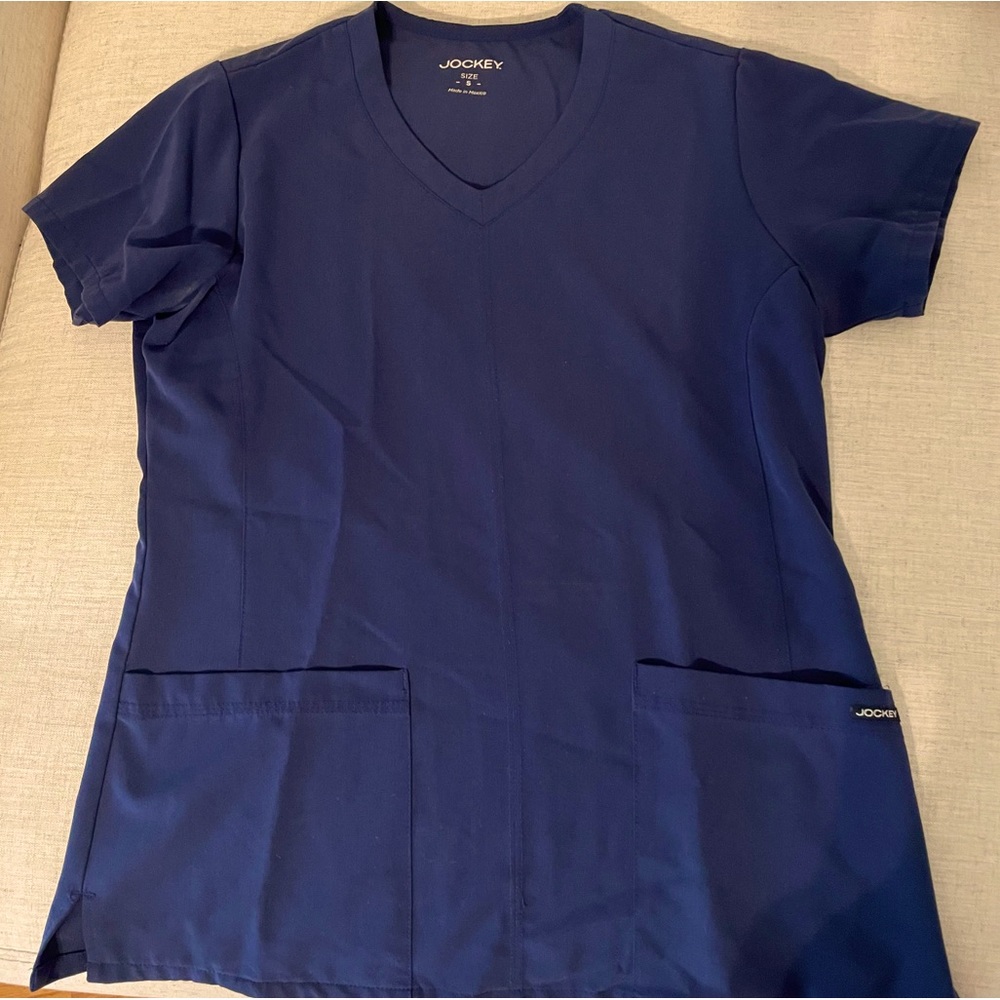 V-neck navy scrub top by Jockey